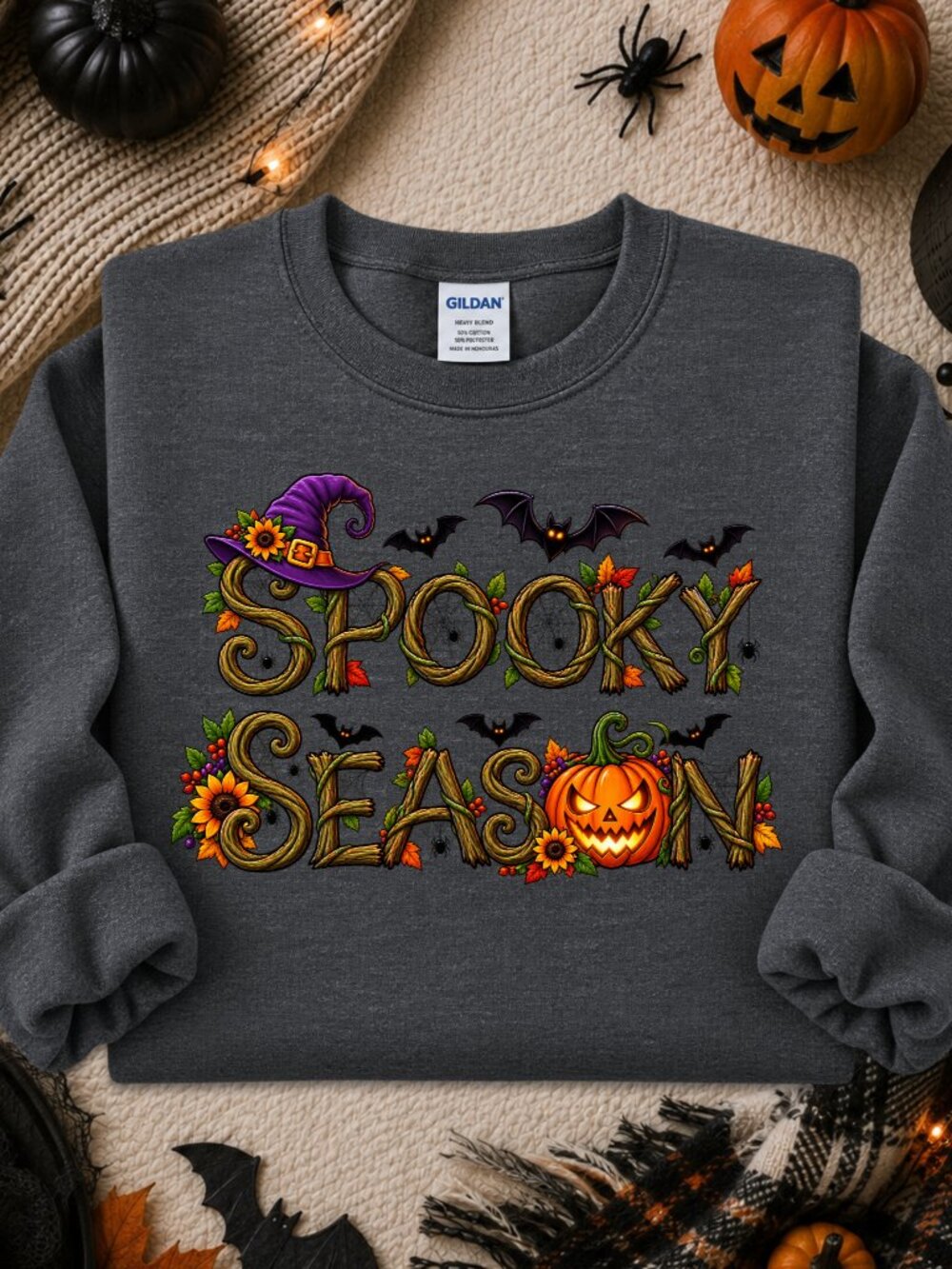 Spooky Season Sweatshirt Adult Unisex Graphic Crewneck Halloween Fall Witch Vibe